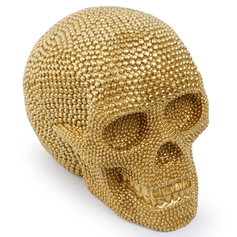 Avtoit | BUF Large Silver/Gold Skull Statue Resin Craft Decorative Ornaments Halloween Decoration Sculpture Home Decor Figures