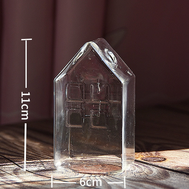 Avtoit | Simple Mini House Glass Flower Vase