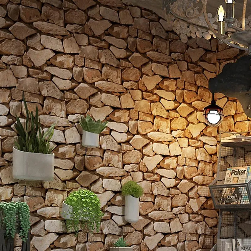 Avtoit | 3D Stone Pattern Retro Wallpaper