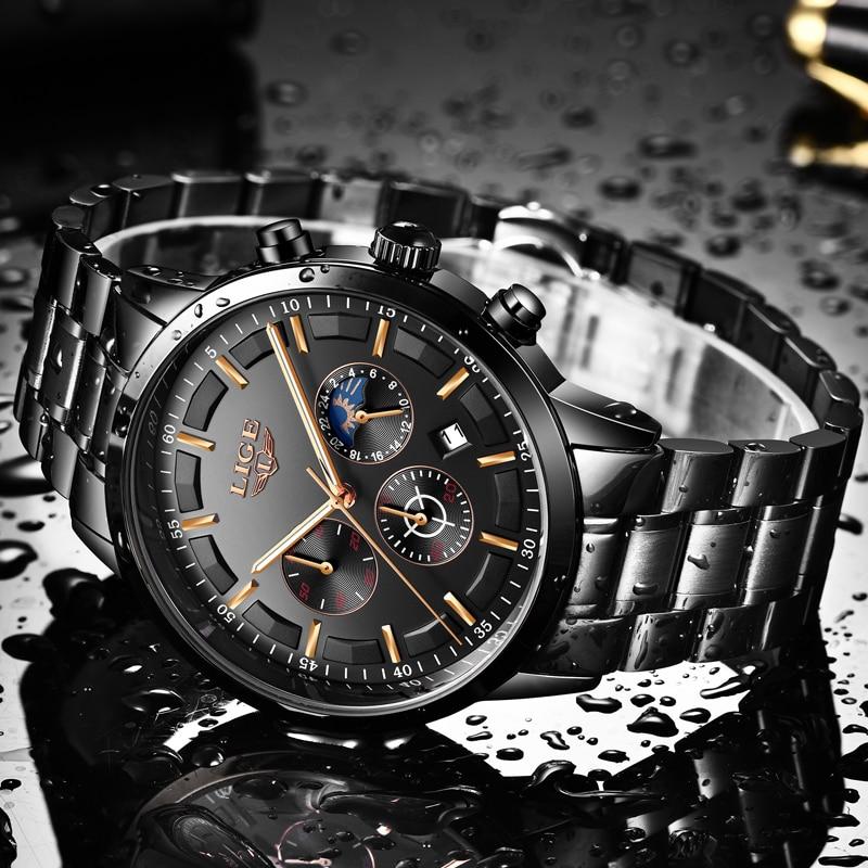 Avtoit | Military Black Steel Watch – Elegant Stainless Steel Men’s Wristwatch with Waterproof Design