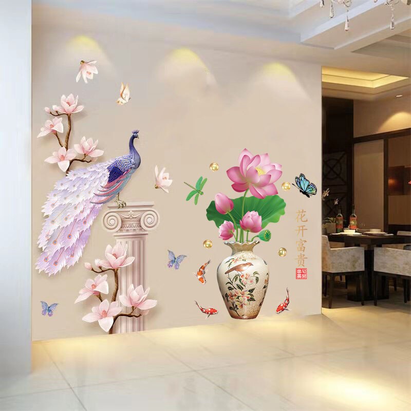 Avtoit | 3D Peacock Flower Style Wall Sticker