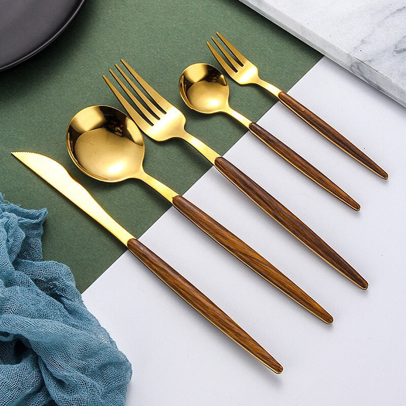 Avtoit | Wooden Handle Cutlery Set | Elegant Tableware for Every Occasion