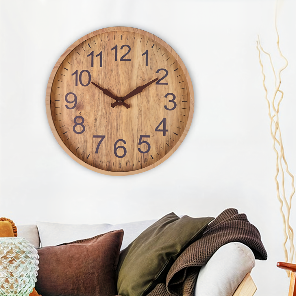 Avtoit | Elegant Wooden Wall Clock – Silent Kitchen Clock