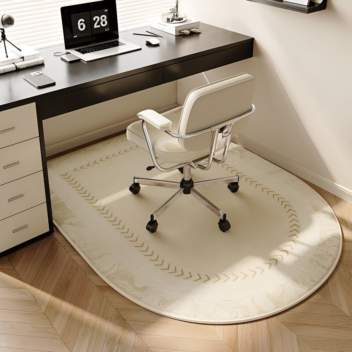 Avtoit | ComfiOval Rug Beige – Non-slip Velour Rug, 60x90 to 180x250 cm