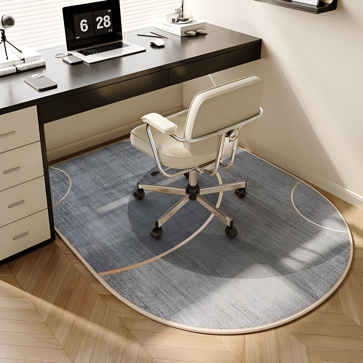 Avtoit | ComfiOval Rug Beige – Non-slip Velour Rug, 60x90 to 180x250 cm