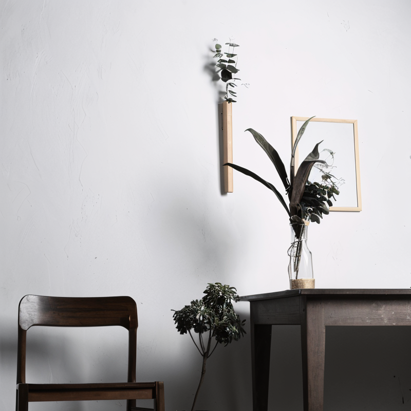 Avtoit | FreshFloret Wall-Mounted Wooden Vase – Solid Beech & Walnut Flower Display