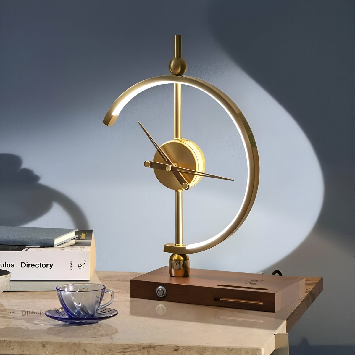 Avtoit | Modern LED Table Lamp with Clock and Wireless Charger
