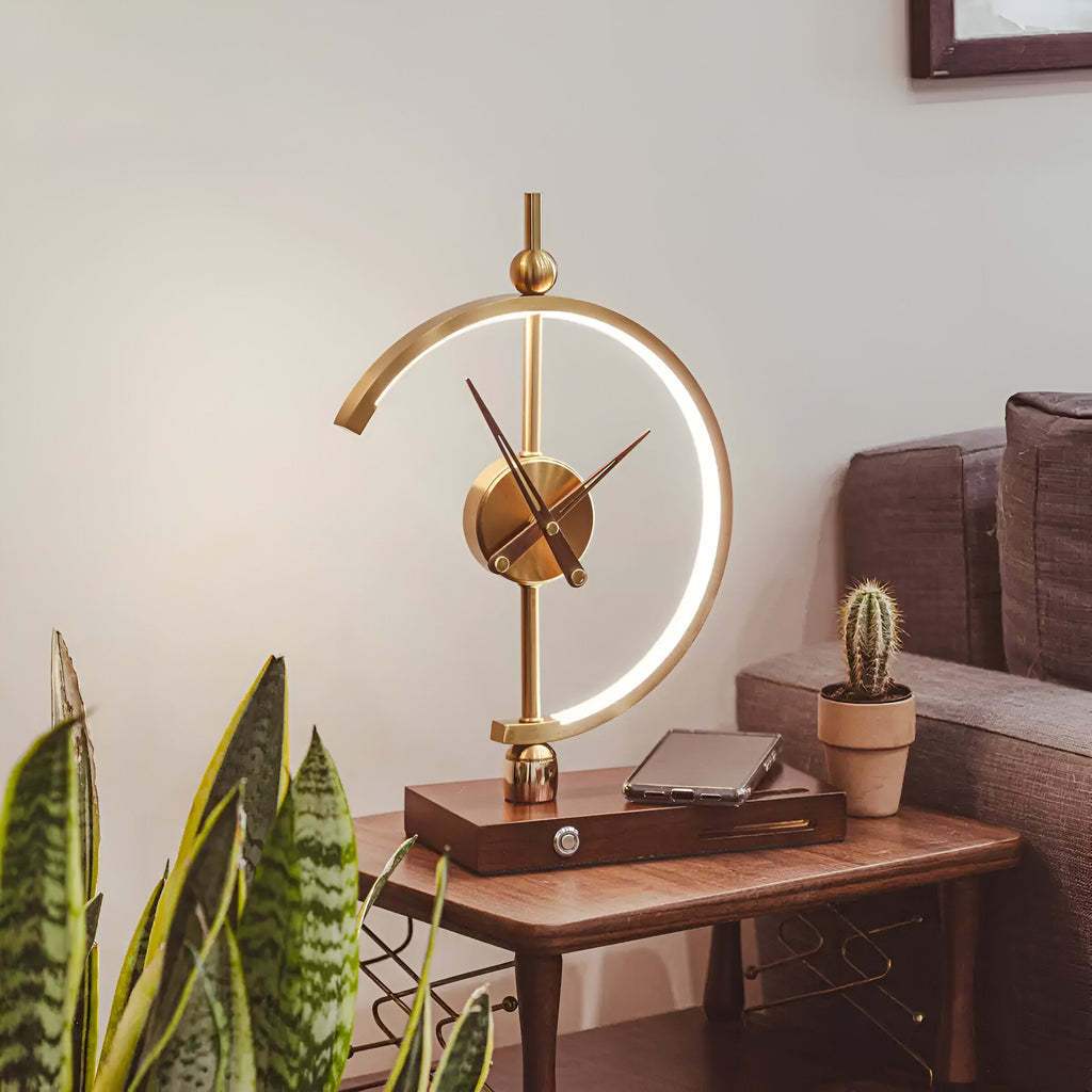 Avtoit | Modern LED Table Lamp with Clock and Wireless Charger