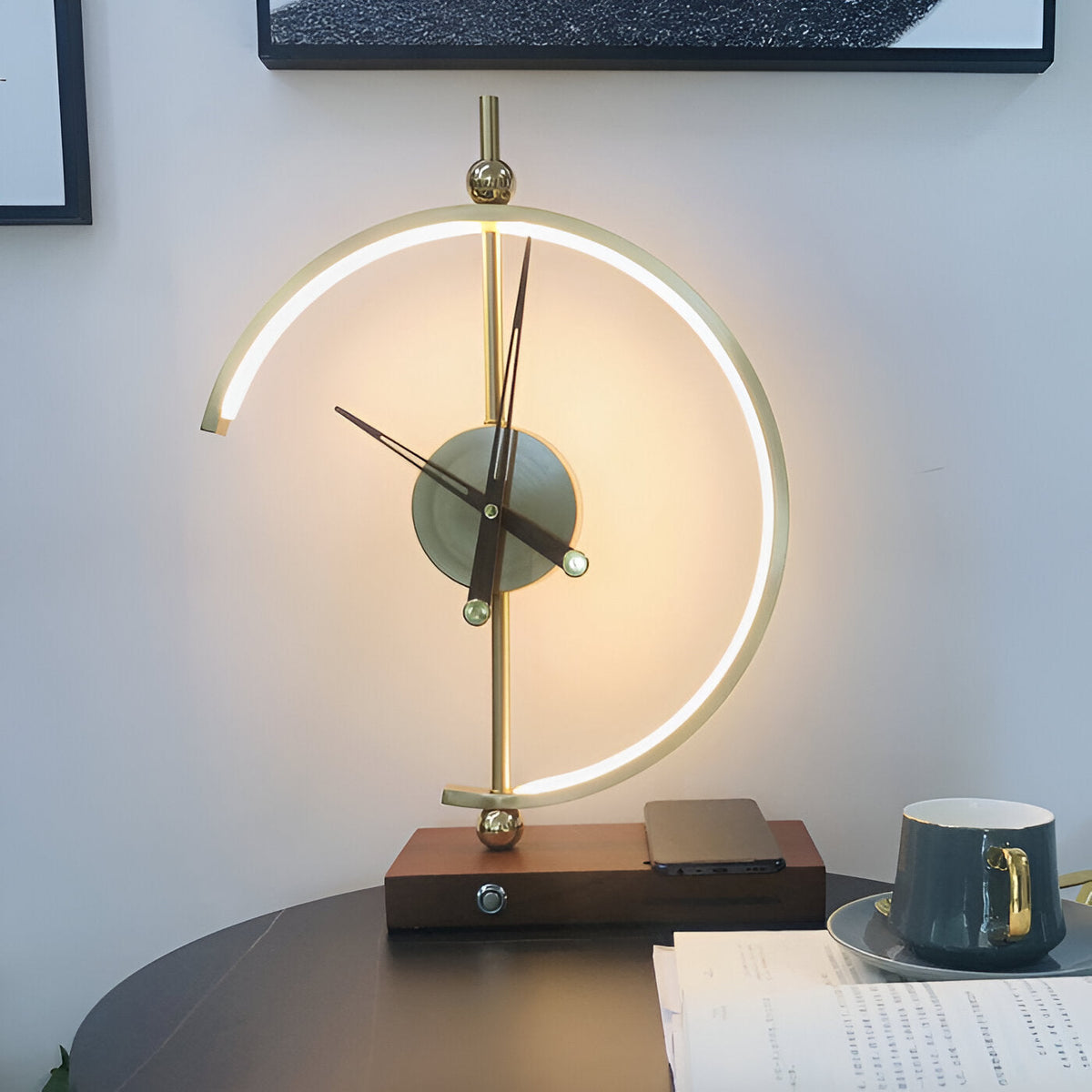 Avtoit | Modern LED Table Lamp with Clock and Wireless Charger