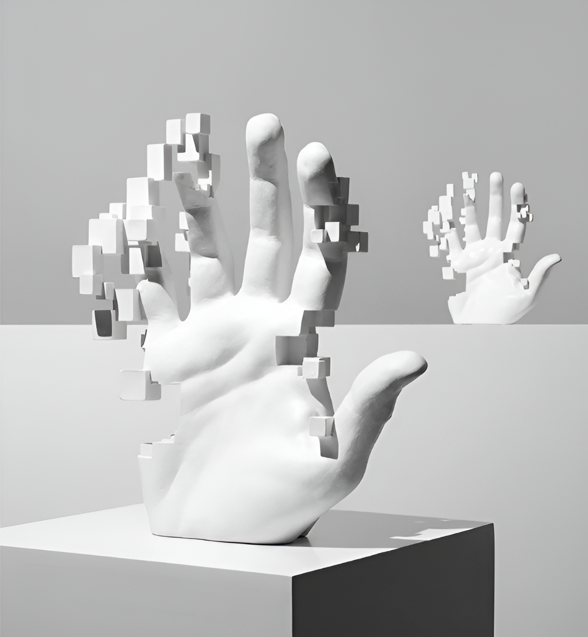 Avtoit | Mosaic-Hand Statue made of Resin – Abstract Palm Figure