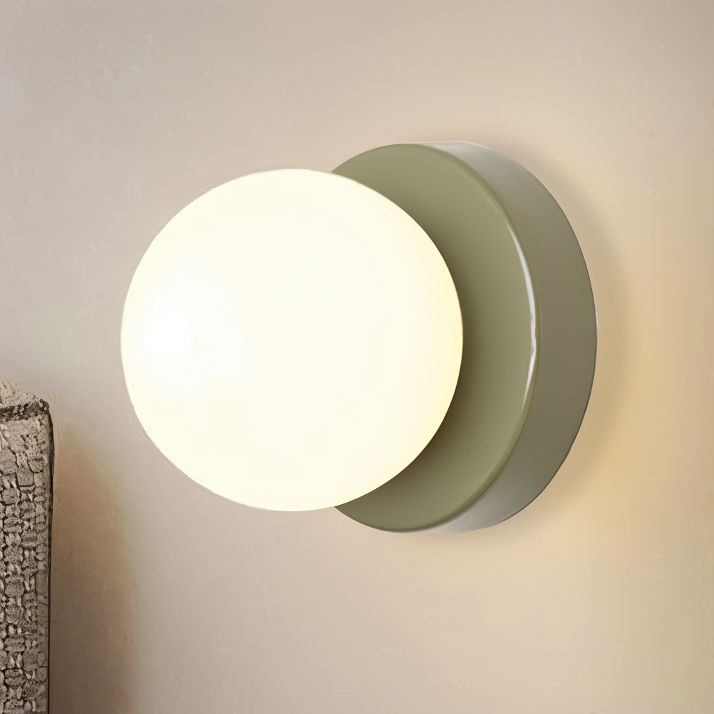 Avtoit | PearlPop Wall Light – White Glass Orb LED Wall Sconce for Modern Interiors