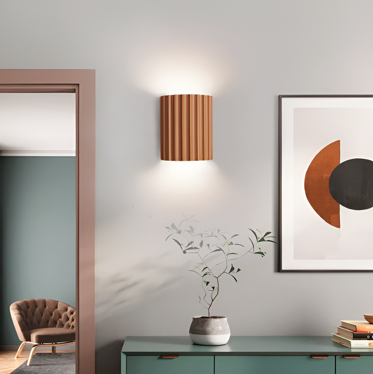 Avtoit | Striped LED wall light made of resin for a modern Nordic atmosphere