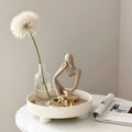 Avtoit | Elegant Round Serving Tray made of Ceramic and Wood