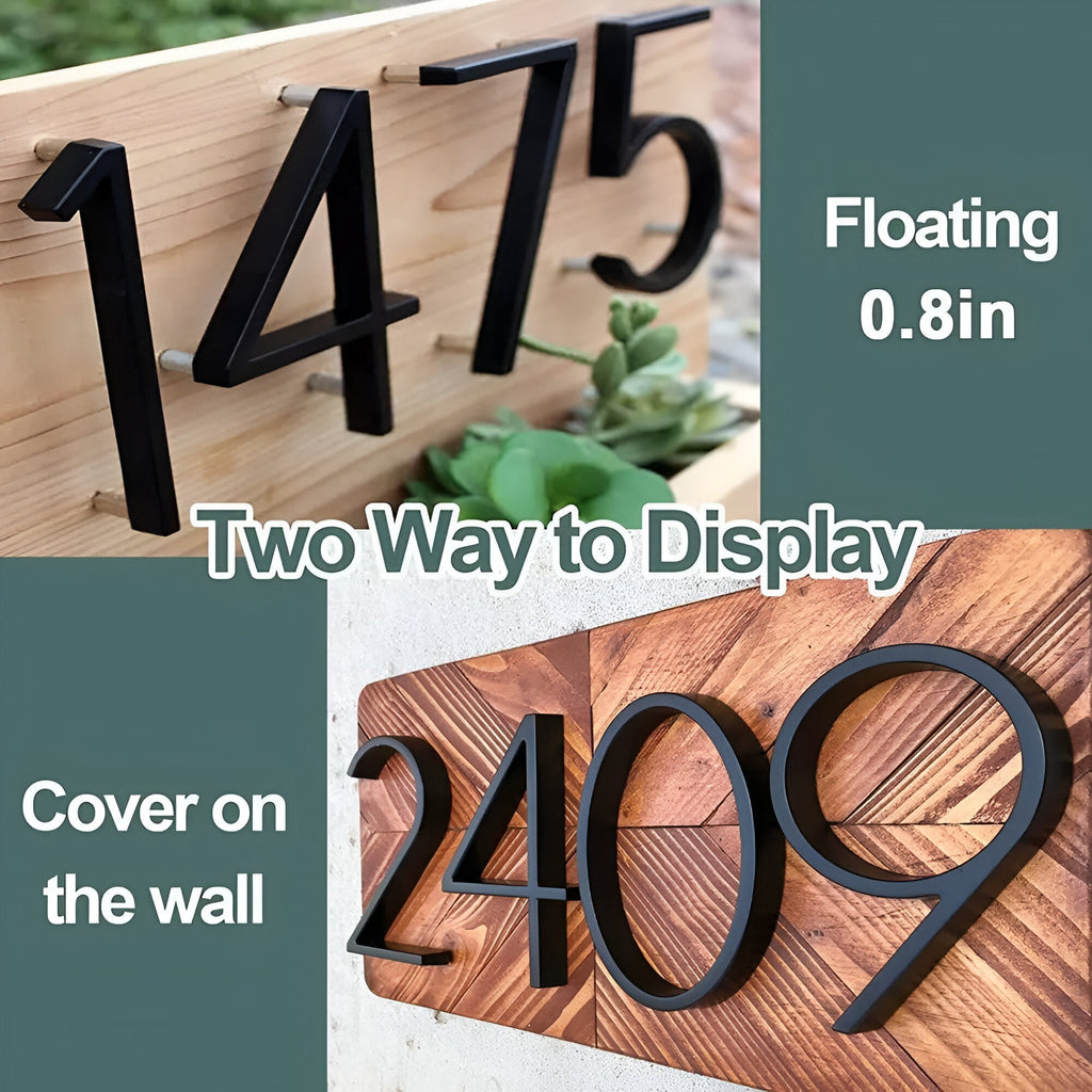 Avtoit | Black Full House Number - House Number Modern - House Number Sign