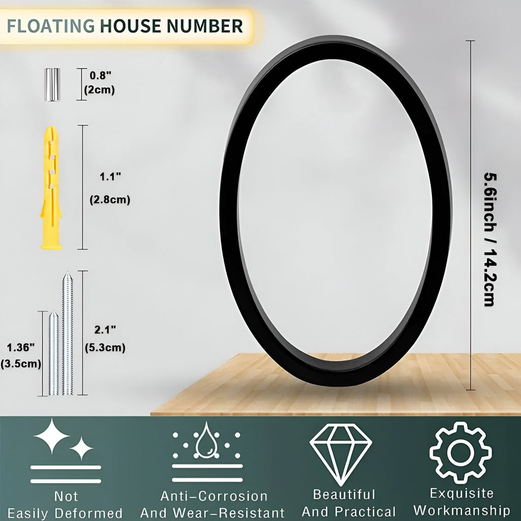 Avtoit | Black Full House Number - House Number Modern - House Number Sign