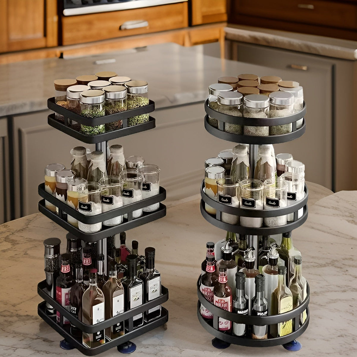 Avtoit | Spice Rack - 360° Rotatable Multi-Functional Shelf for the Kitchen - Organize with Ease!