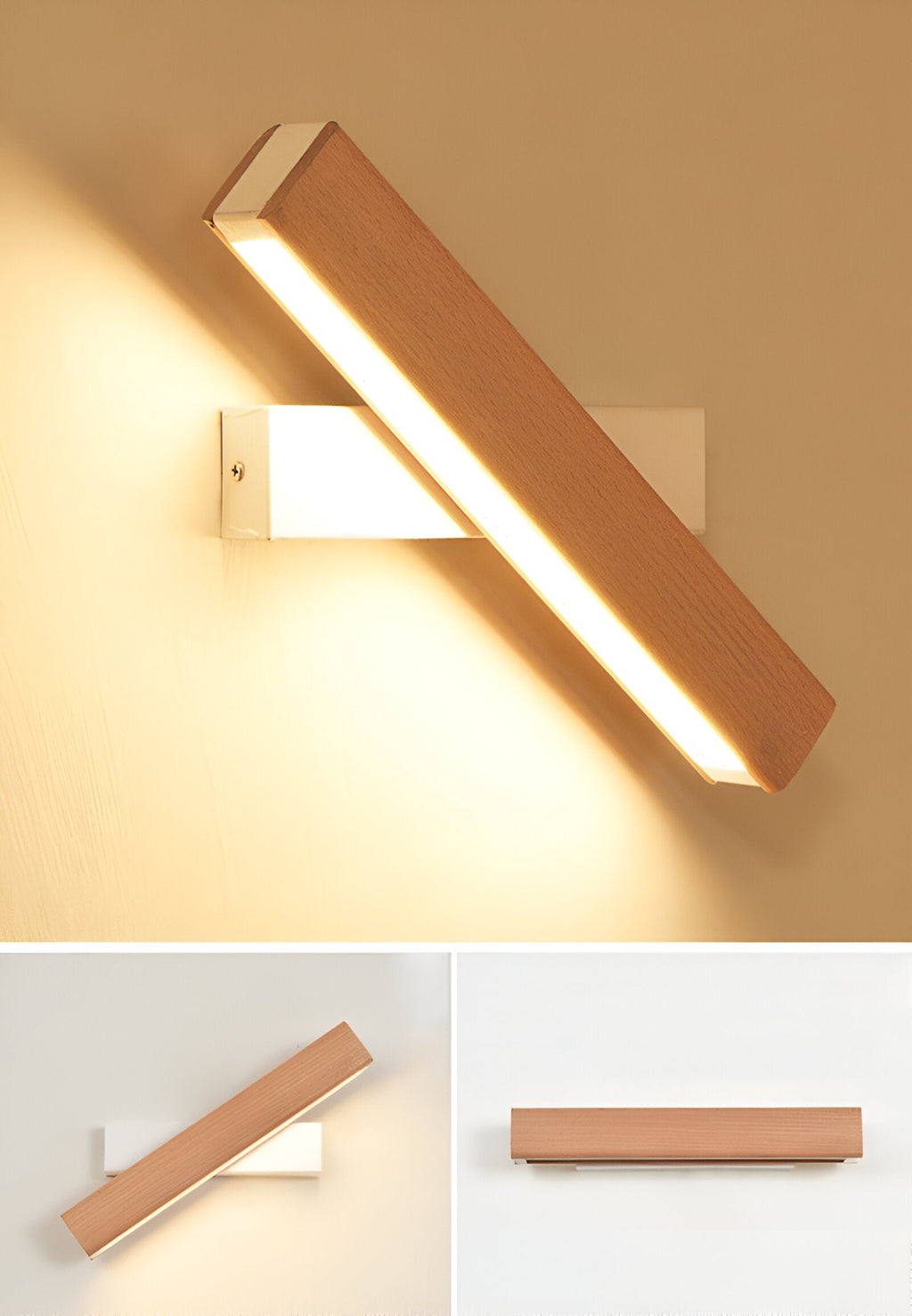 Avtoit | TwistLED Wall Lamp - 360° rotatable rectangular LED wall lamp made of wood