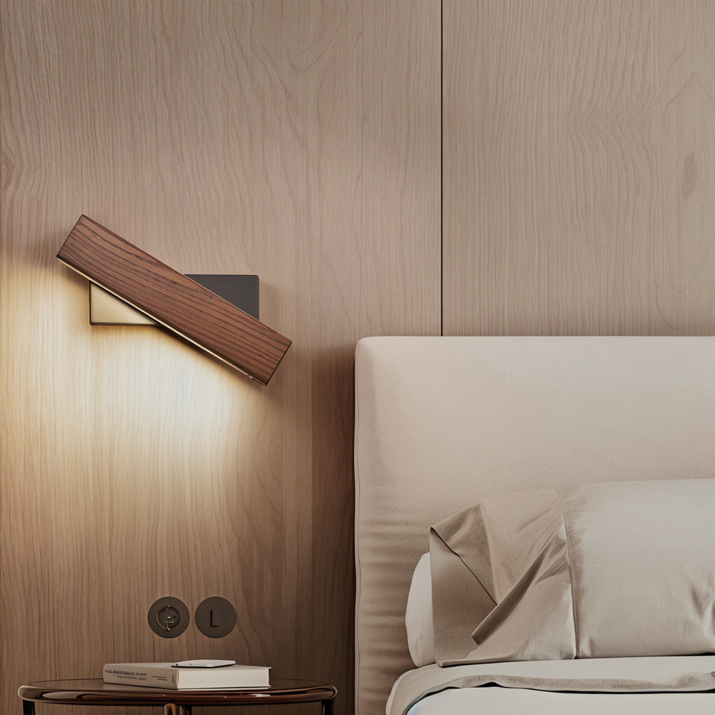 Avtoit | TwistLED Wall Lamp - 360° rotatable rectangular LED wall lamp made of wood