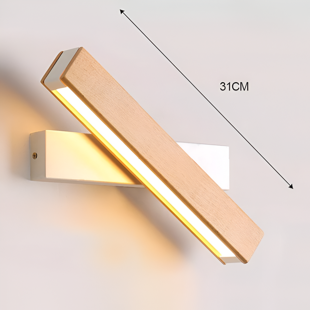 Avtoit | TwistLED Wall Lamp - 360° rotatable rectangular LED wall lamp made of wood