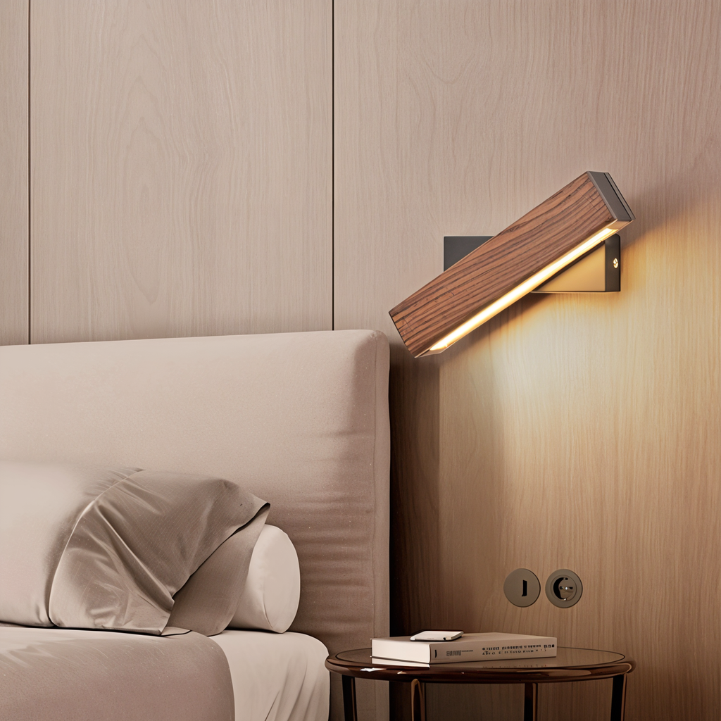 Avtoit | TwistLED Wall Lamp - 360° rotatable rectangular LED wall lamp made of wood