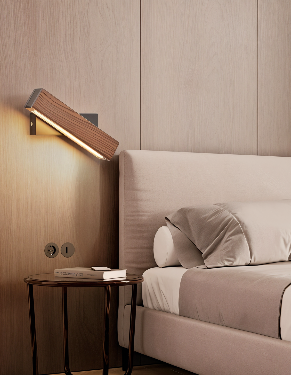 Avtoit | TwistLED Wall Lamp - 360° rotatable rectangular LED wall lamp made of wood