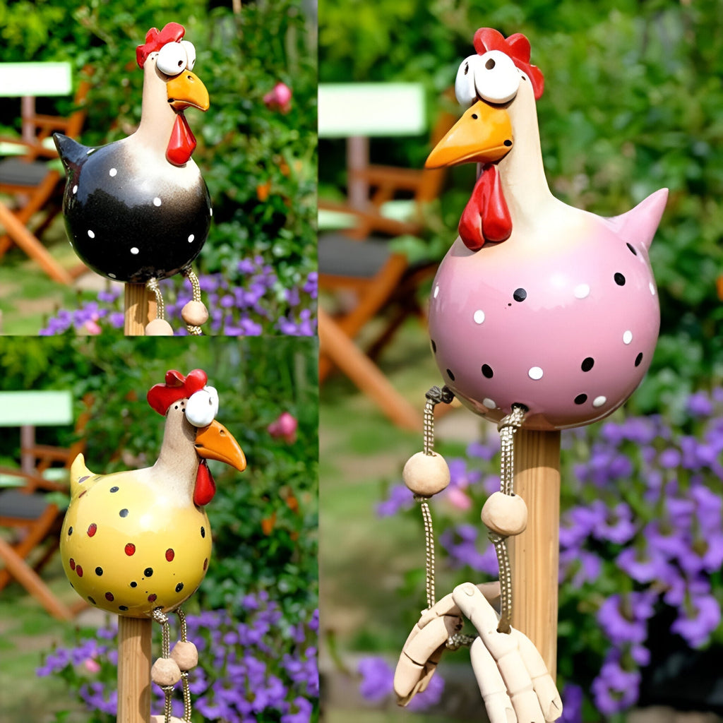 Avtoit | Large Eyes Chicken Statue - Weatherproof Resin Craft - Rooster Garden Statue