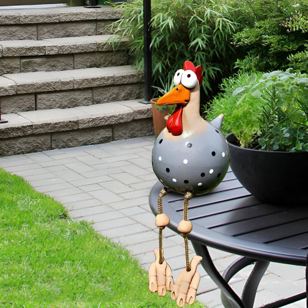 Avtoit | Large Eyes Chicken Statue - Weatherproof Resin Craft - Rooster Garden Statue