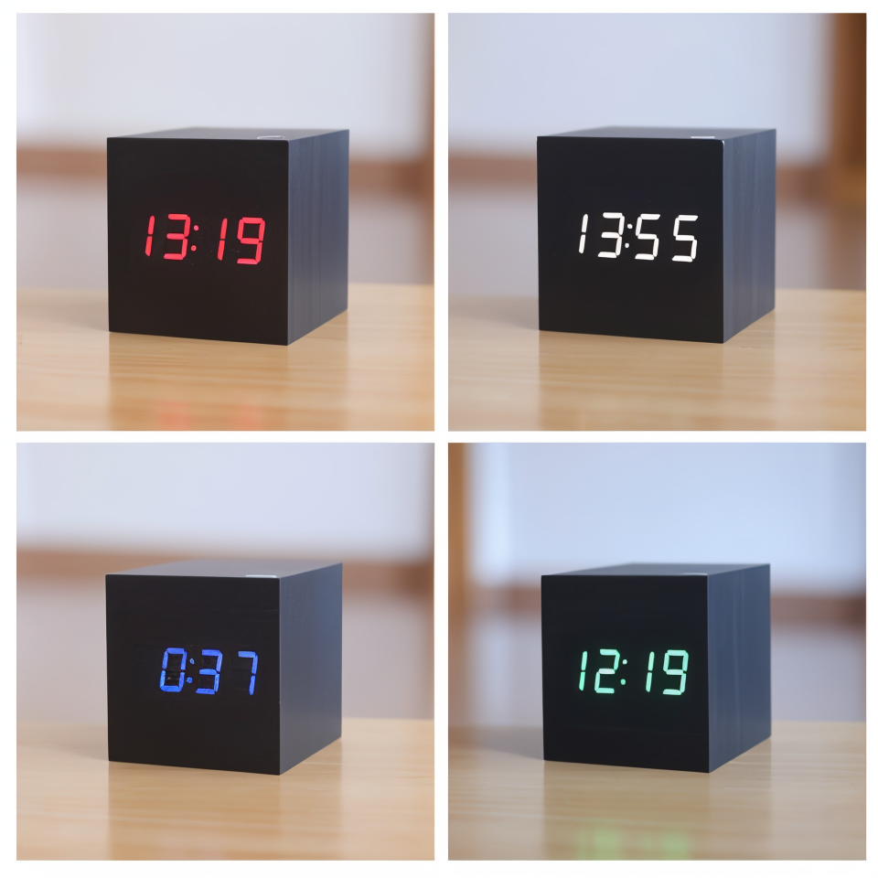 Avtoit | Digital LED Clock - Cube Clock - Wooden Clock