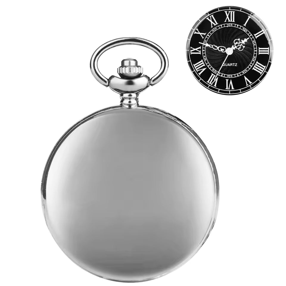 Avtoit | Silver Full Hunter Pocket Watch with Classical and Antique Look - Elaborately designed to be the perfect complement to your wardrobe