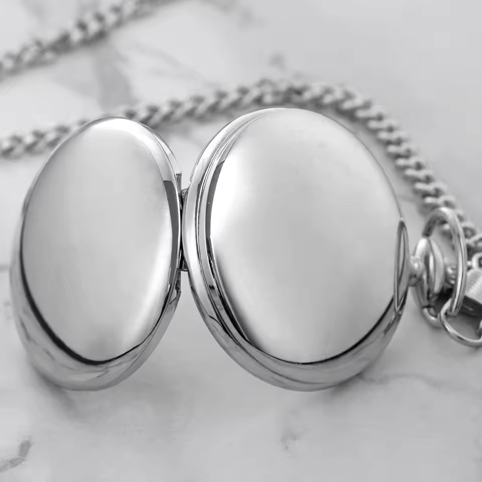 Avtoit | Silver Full Hunter Pocket Watch with Classical and Antique Look - Elaborately designed to be the perfect complement to your wardrobe