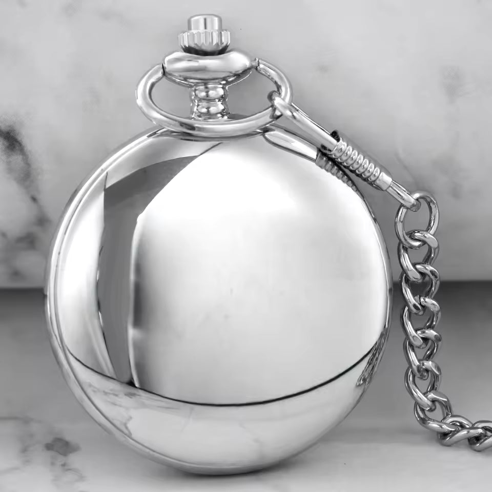 Avtoit | Silver Full Hunter Pocket Watch with Classical and Antique Look - Elaborately designed to be the perfect complement to your wardrobe