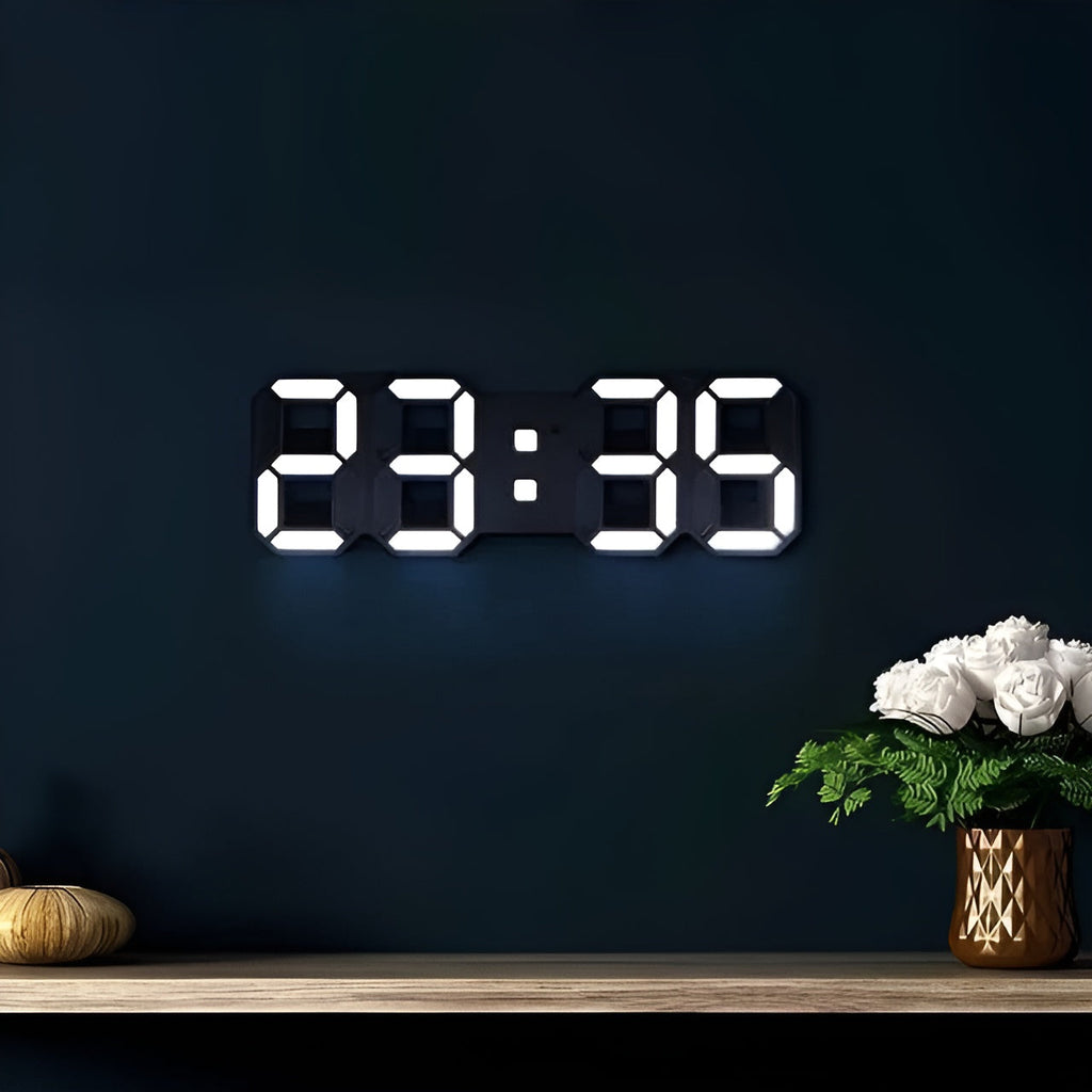 Avtoit | PixelTime Clock – Modern 3D LED Digital Wall Clock with Temperature, Date & Alarm