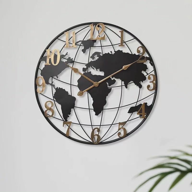 Avtoit | 60cm Large World Map Wall Clock