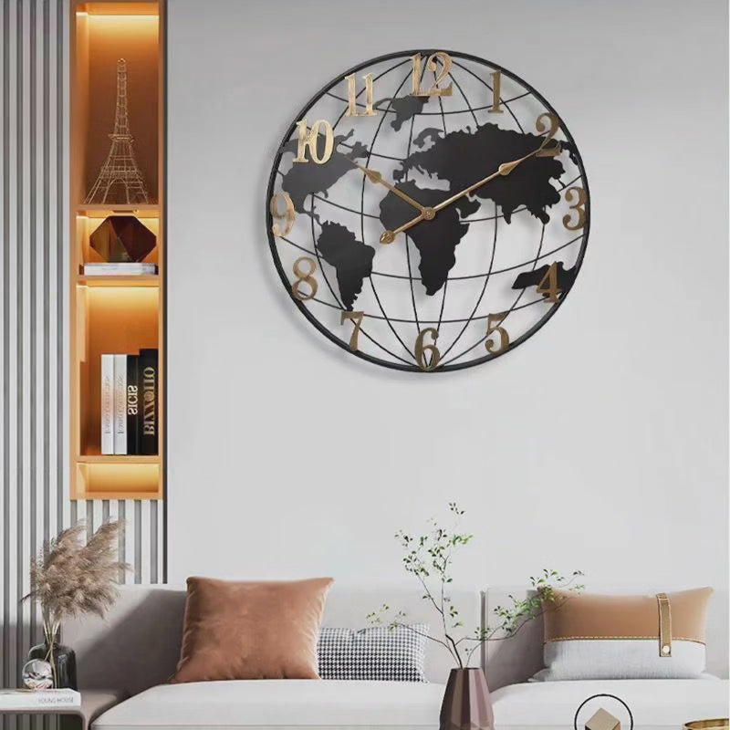 Avtoit | 60cm Large World Map Wall Clock