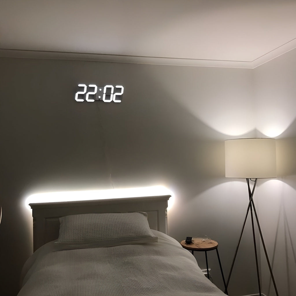Avtoit | PixelTime Clock – Modern 3D LED Digital Wall Clock with Temperature, Date & Alarm