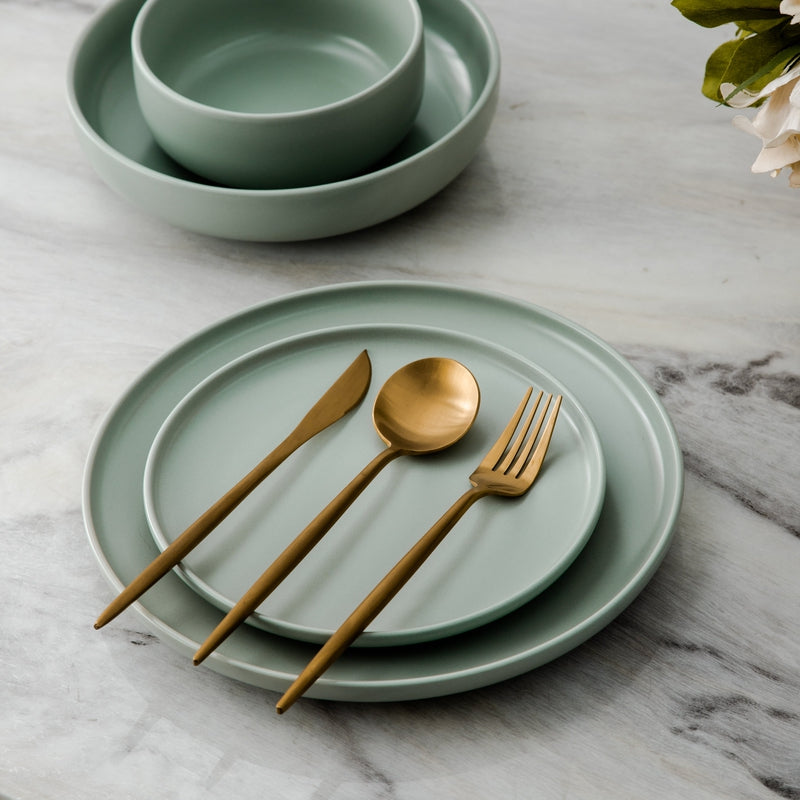 Avtoit | Minimalist Flatware Set – 20-Piece Titanium-Coated Stainless Steel Cutlery | Modern Matte Finish for Elegant Dining