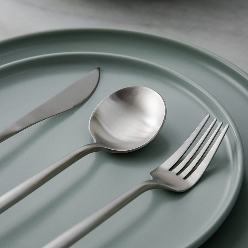 Avtoit | Minimalist Flatware Set – 20-Piece Titanium-Coated Stainless Steel Cutlery | Modern Matte Finish for Elegant Dining