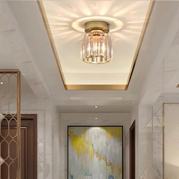 Avtoit | Modern Crystal Ceiling Light with Gold and Black Accents – Stylish Lighting for Your Home