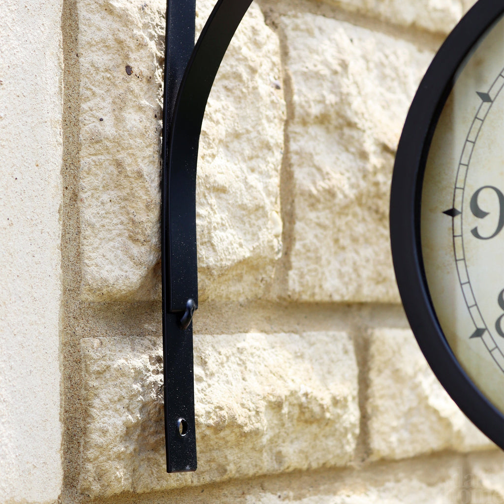 Avtoit | Black Double Sided Railway Outdoor Clock