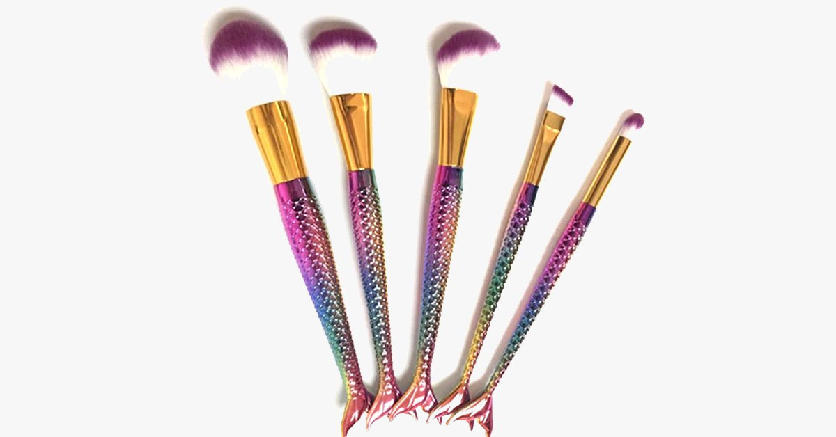 Avtoit | Mermaid Brush Set with 5 Brushes - Gives you the look you desire!