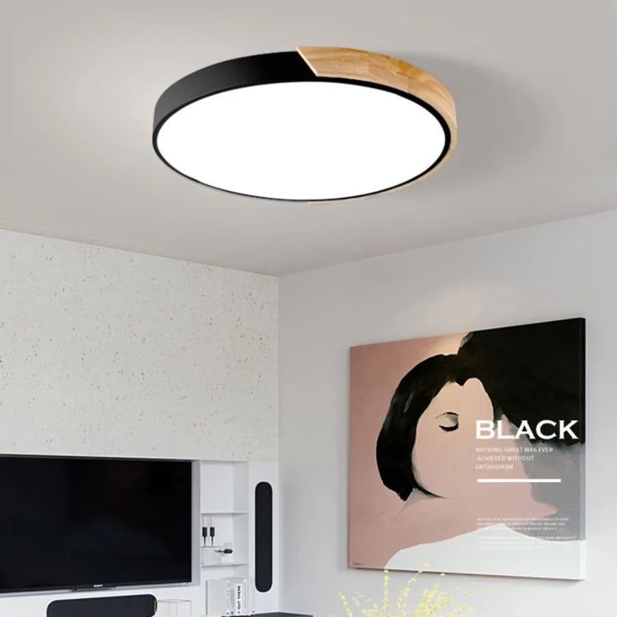 Avtoit | Nordic Wooden Macaroon Ceiling Light | Ø 23-30 cm, Metal and Wood