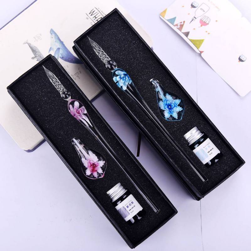 Avtoit | Glass Calligraphy Pen Set with Ink and Pen Holder
