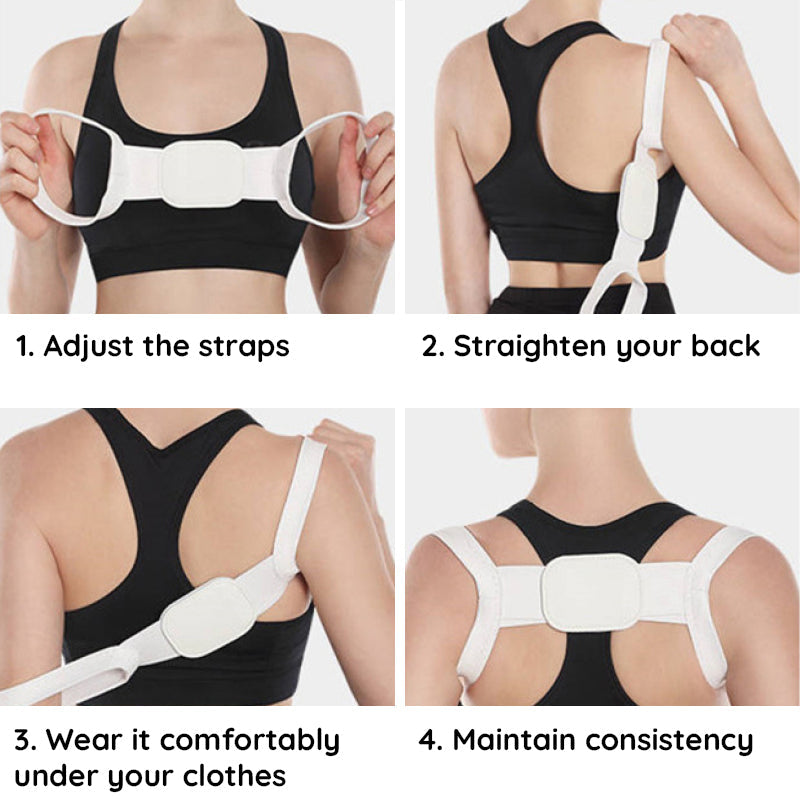 Adjustable Back Posture Corrector with Breathable Fabric, Sizes S–XL