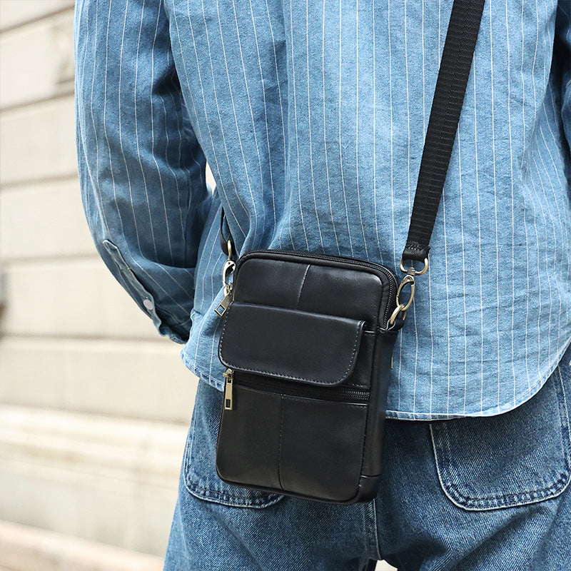 Avtoit | Men’s Small Genuine Leather Shoulder Bag – Compact Crossbody with Adjustable Strap