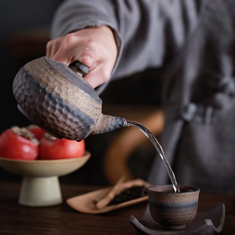 Avtoit | Japanese Ceramic Kyusu Teapot Chinese Kung Fu Teapot Drinking Utensil 200ml
