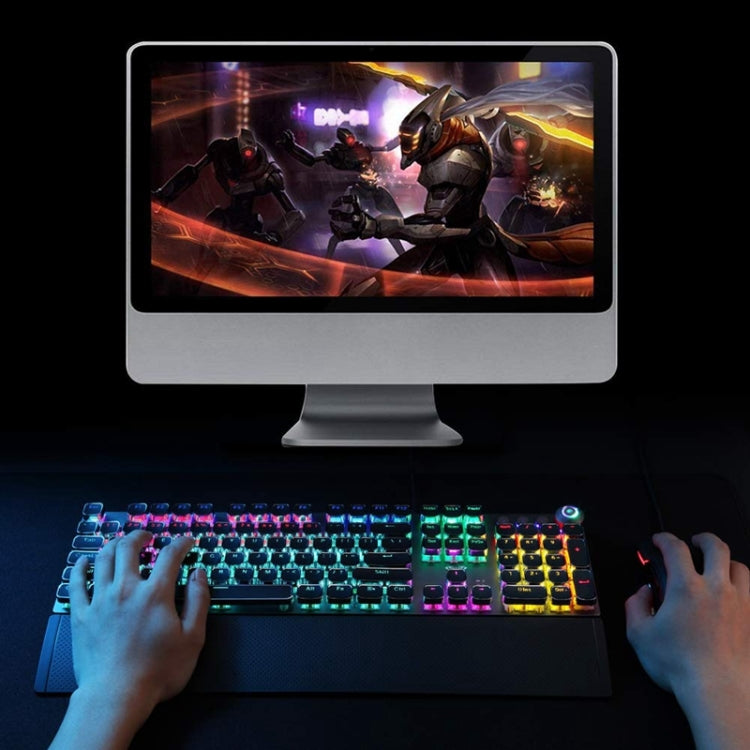 Avtoit | AULA F2088 108 Keys Mixed Light Plating Punk Mechanical Brown Switch Wired USB Gaming Keyboard with Metal Key (Silver)