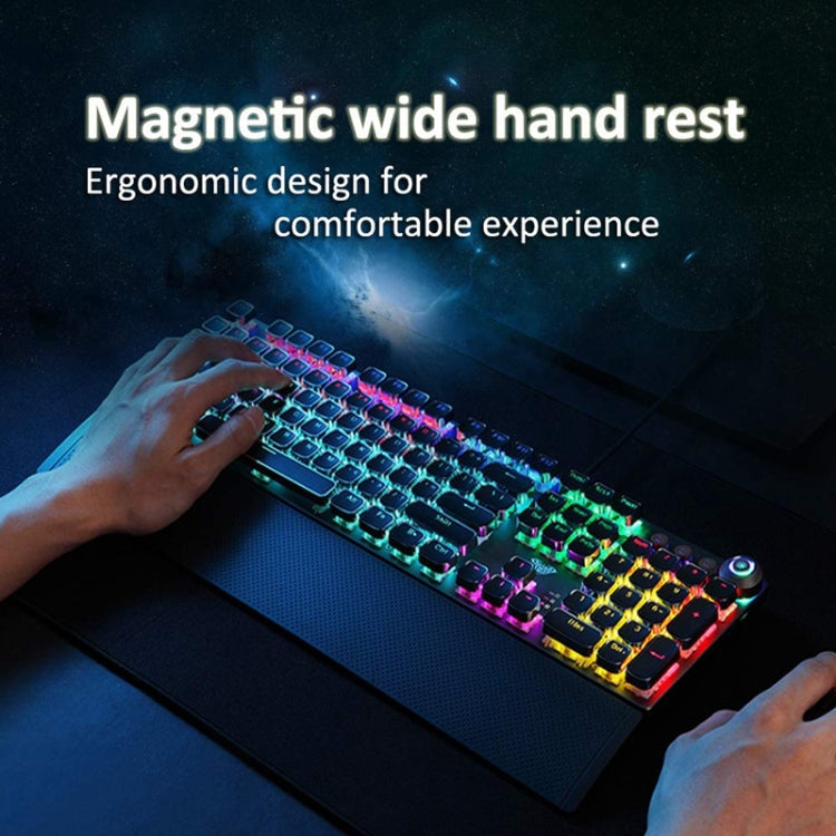 Avtoit | AULA F2088 108 Keys Mixed Light Plating Punk Mechanical Brown Switch Wired USB Gaming Keyboard with Metal Key (Silver)