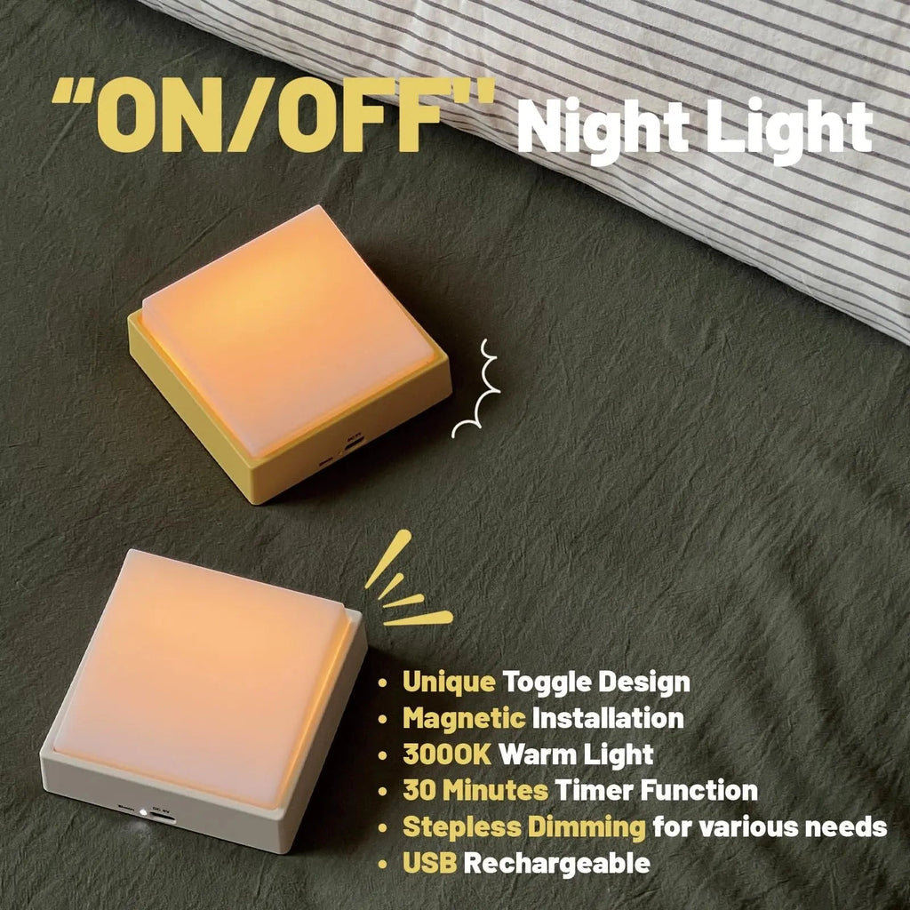 Avtoit | Wireless dimmable night light – Rechargeable with timer & magnet attachment