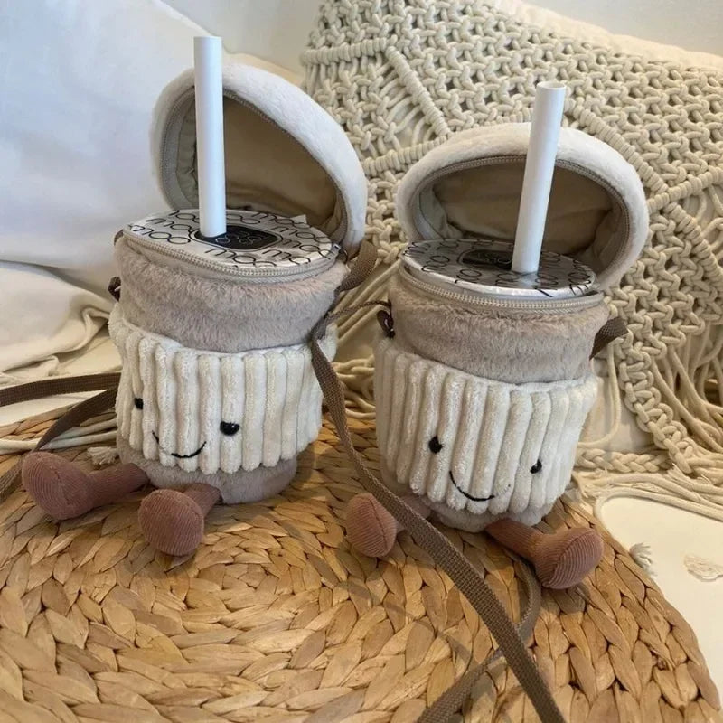 Avtoit | Cute Happy Coffee Mug Holder Plush Bag
