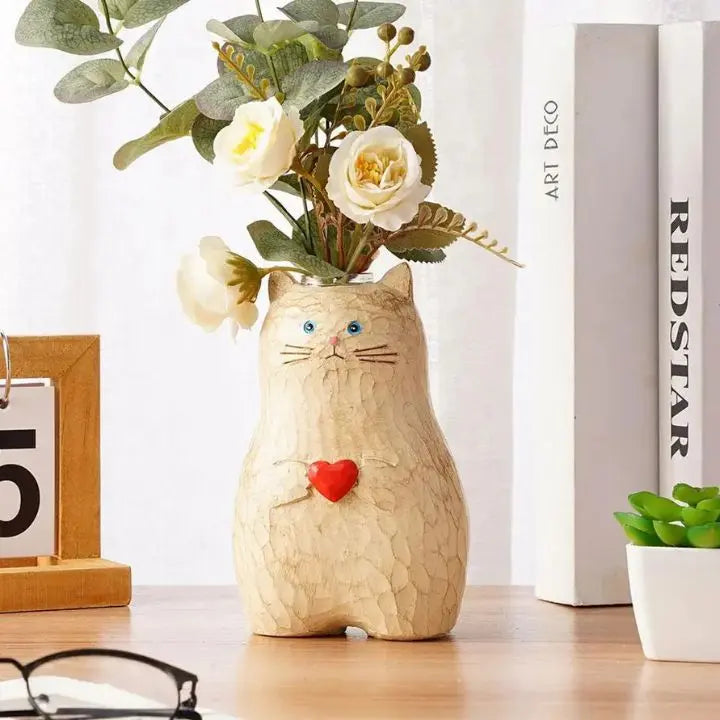 Avtoit | Cat wooden vase – Decor & gift for cat lovers